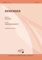 Remember SATB choral sheet music cover